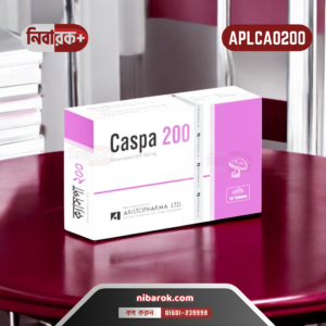 A blister pack of Caspa 200 tablets containing antifungal medication Voriconazole.