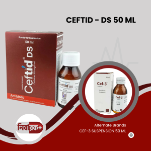 Bottle of Ceftid DS 50 ml Powder for Suspension - Cefixime Trihydrate Antibiotic