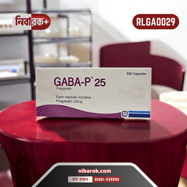 GABA-P 25 Capsule – Pregabalin 25mg medication for neuropathic pain relief.