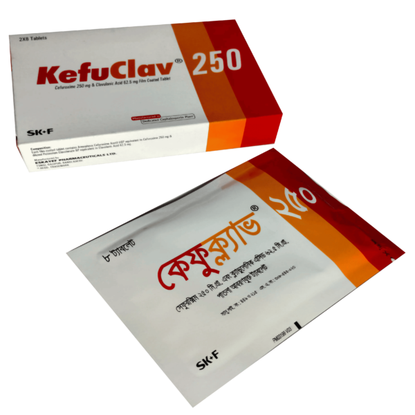 KefuClav 250mg Cefuroxime Axetil and Clavulanic Acid tablet by SK+F in blister pack