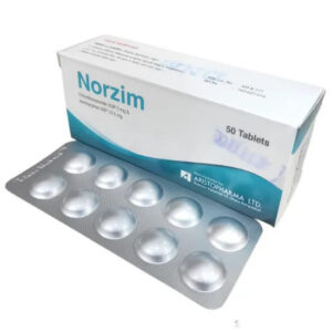 Norzim tablet packaging featuring Aristopharma Ltd., containing Amitriptyline hydrochloride and Chlordiazepoxide.