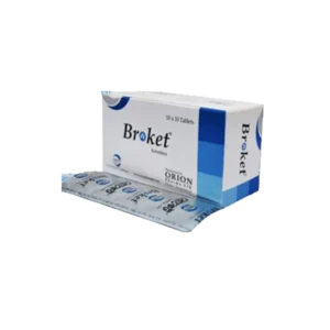 A packet of Broket 1 tablets with Ketotifen Fumarate 1 mg by Orion Pharma Ltd.