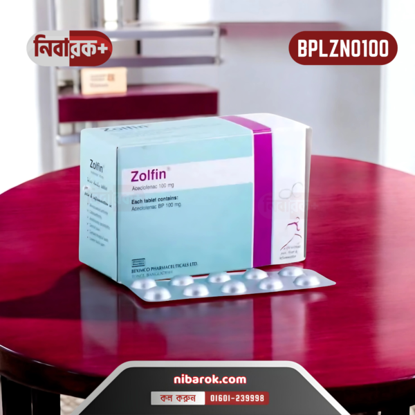 Zolfin 100mg box with product description.