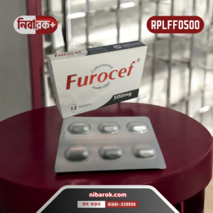 A strip of Furocef 500 tablets with a clear description of the dosage and manufacturer.