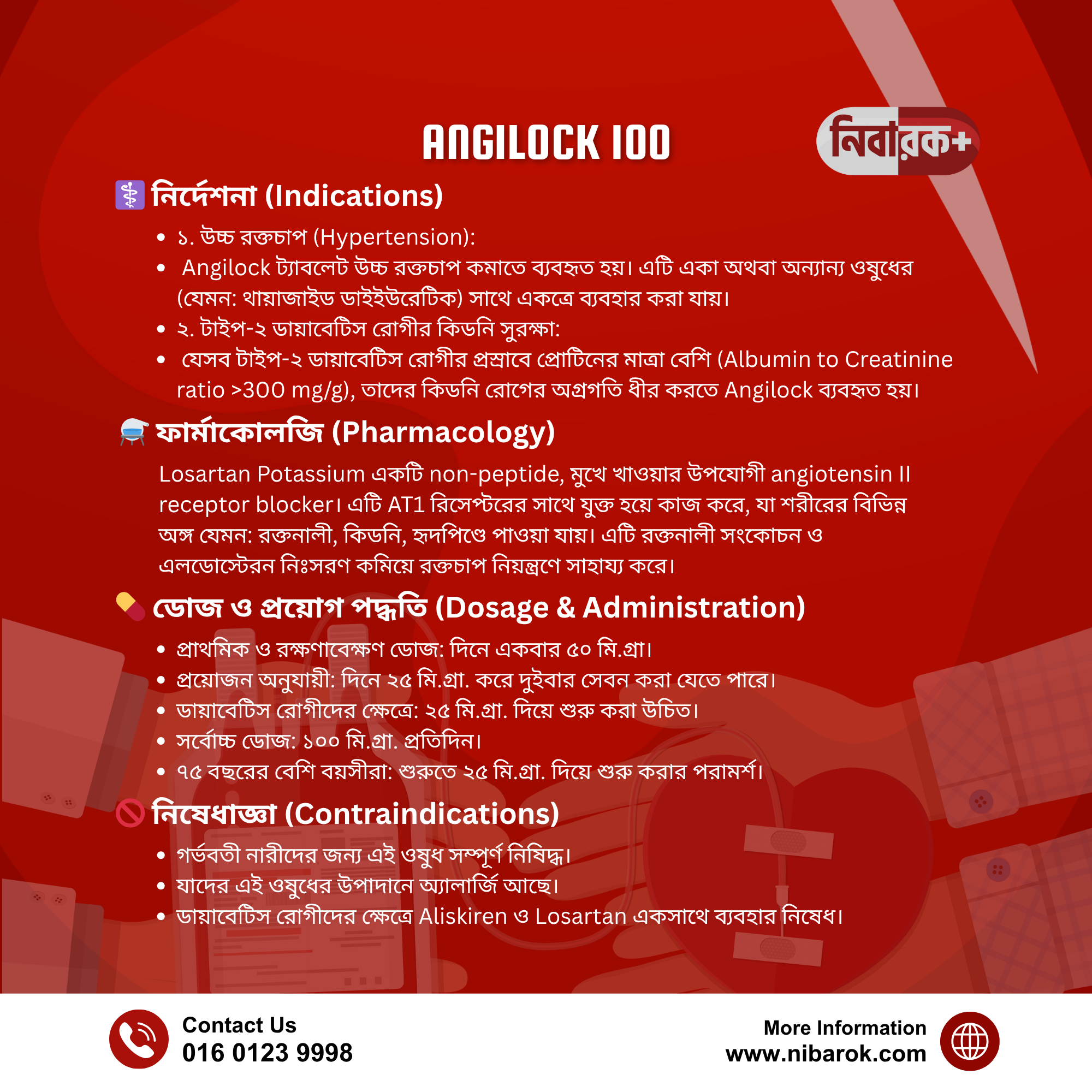 ANGILOCK 100 – Losartan Potassium for Blood Pressure