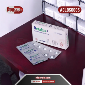 A strip of Betabis 5 tablets from ACME Laboratories Ltd., featuring Bisoprolol Hemifumarate 5 mg.