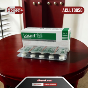 Image of Losart 50 box and tablets from The ACME Laboratories Ltd., displaying clear branding and dosage details.