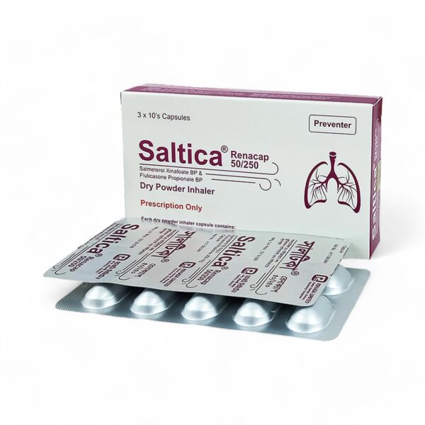 Image of Saltica 50/250 inhalation capsule, a combination therapy for asthma and COPD by Renata Pharma Ltd.