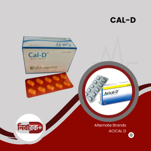 CAL-D tablet strip front view showing product name