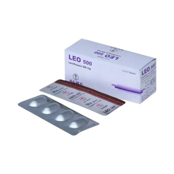 Pack of Leo 500 Tablets from ACME Laboratories with 500mg Levofloxacin.