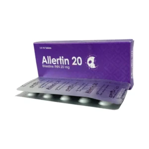 Allertin 20 tablet pack image.