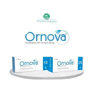 A close-up of Ornova 20mg tablet packaging with dosage and branding details from ACI Limited.