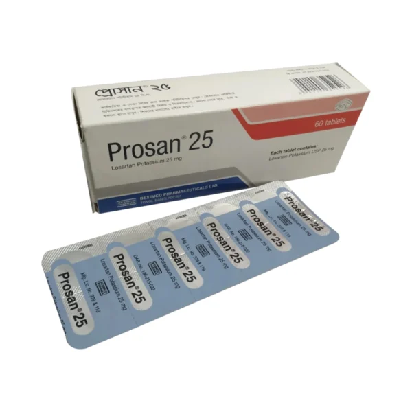 Prosan 25 Tablet image showing clear Losartan Potassium label