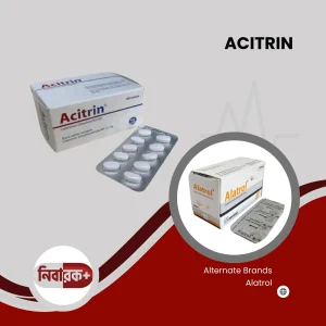 Acitrin syrup bottle front label with dosage info