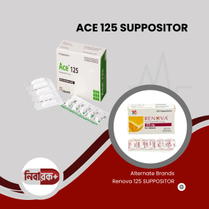 Ace Suppository 125mg – Front Pack Display Ace Suppository 125mg pack front view